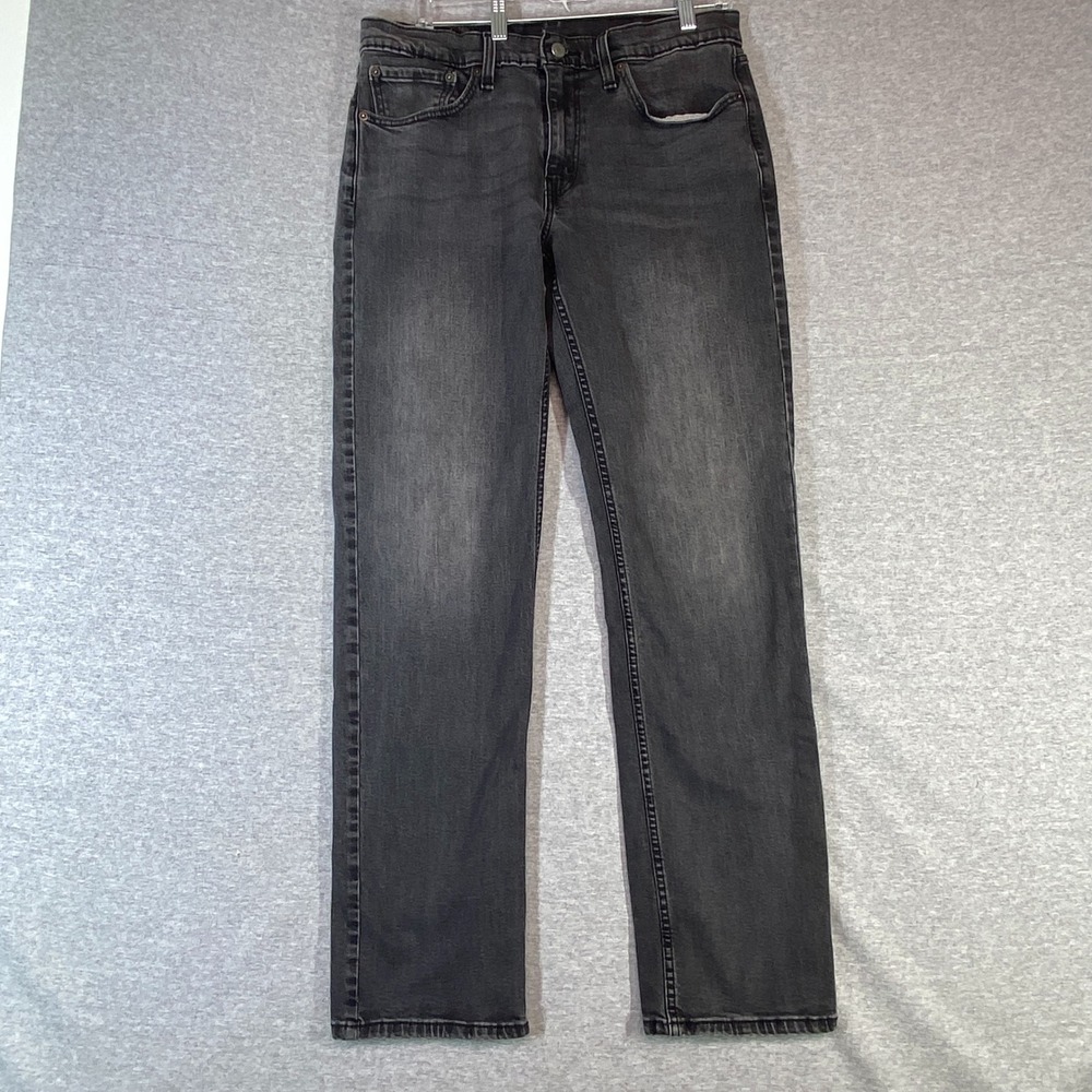Levis 514 Straight Fit Gray Denim Jeans Mens 33x34 Black Wash